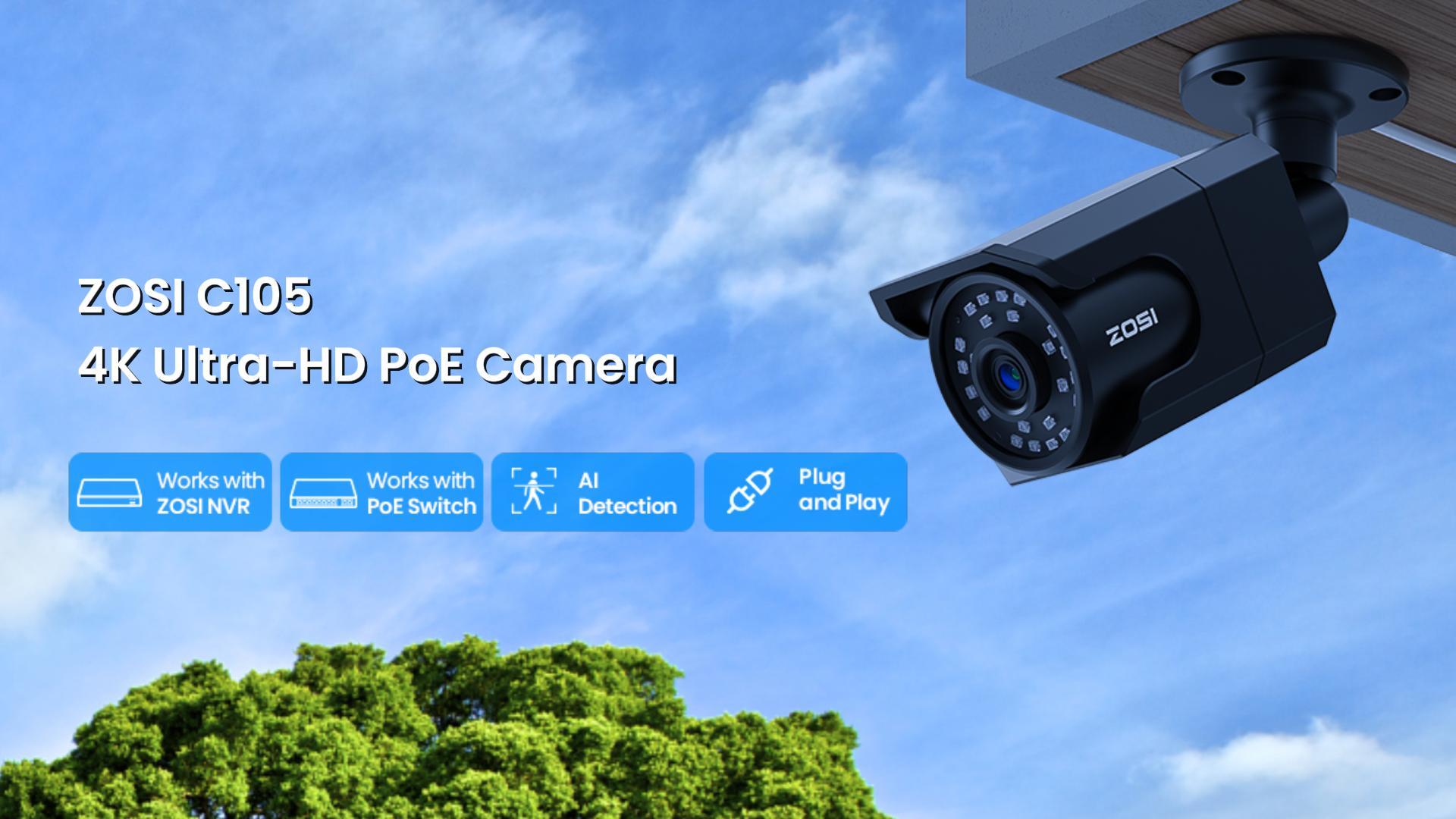Amazon.com : ZOSI 4K 8MP Security PoE IP Bullet Camera Outdoor